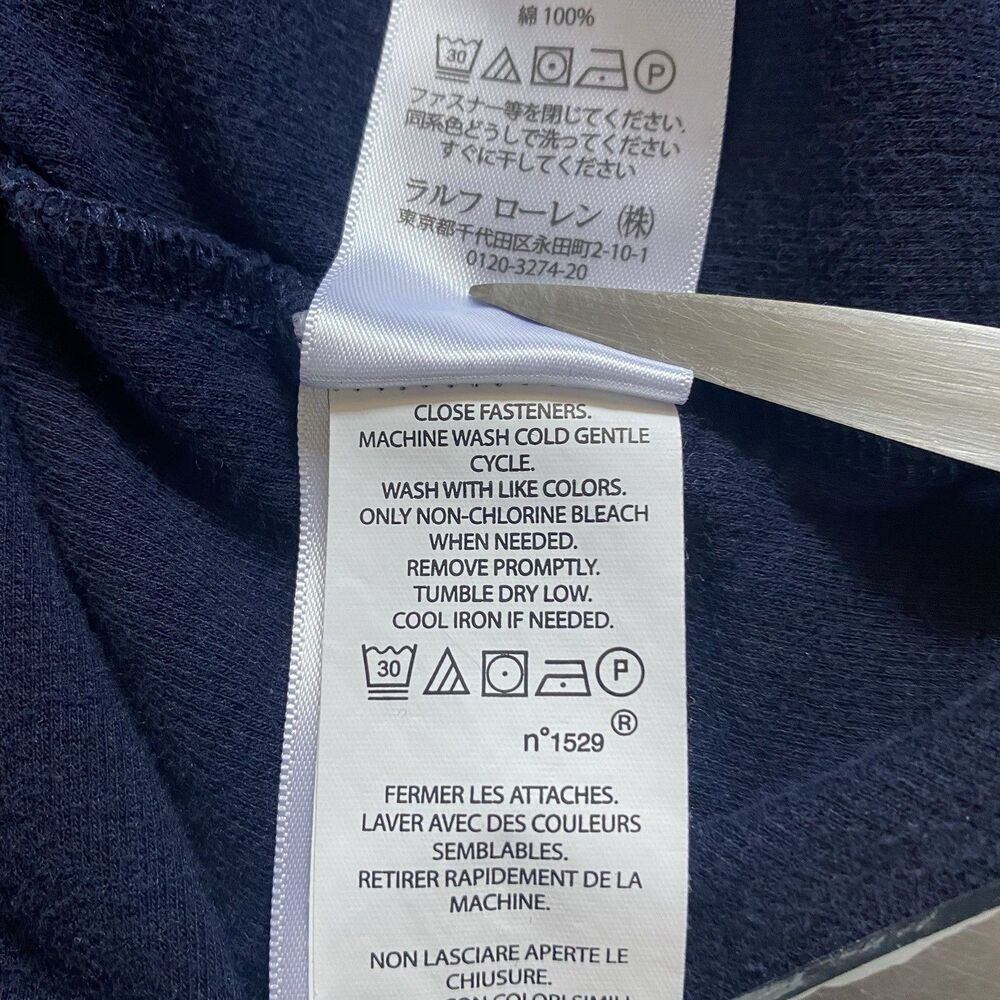 Polo Ralph Lauren Mens 2XB Navy Blue Estate Rib 1/4 Zip Sweater Preppy Pony Logo - Picture 11 of 16